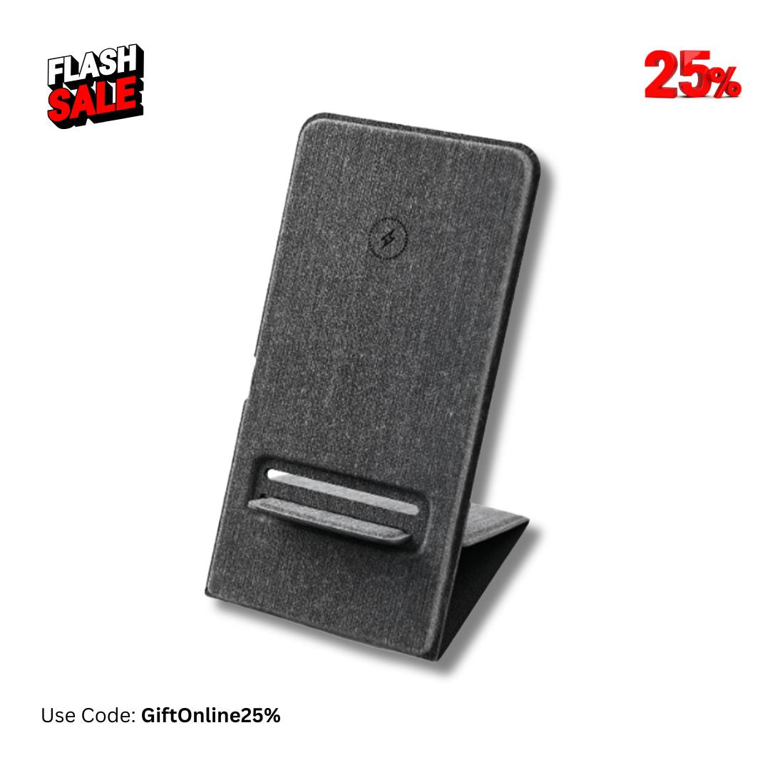Wireless Fold — Foldable 5W Wireless Charger Stand - Dark Grey