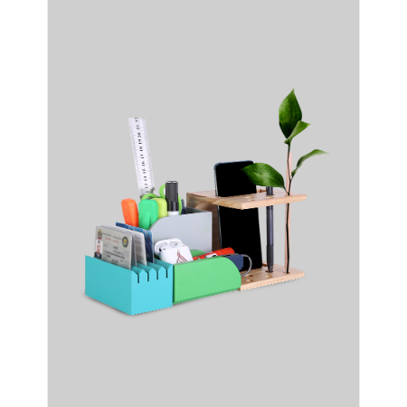 E-Cube — Eco-Friendly Bamboo Desktop Organizer