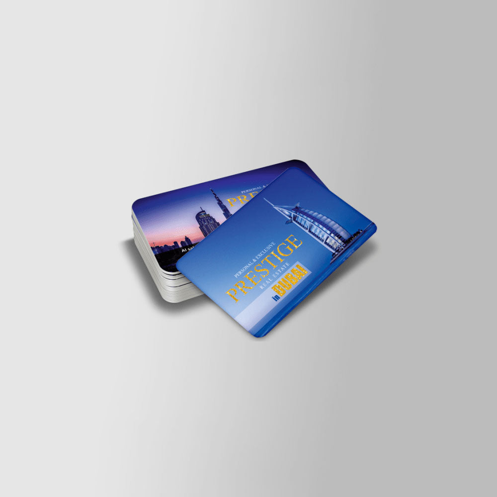 1000 Business Cards, Rounded Corner PETT Gold Glossy Laminated 760 mic - Thick