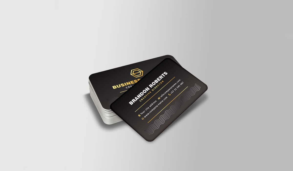 1000 Business Cards Rounded Corner Gold Foil Spot UV Matt Lamination 400gsm