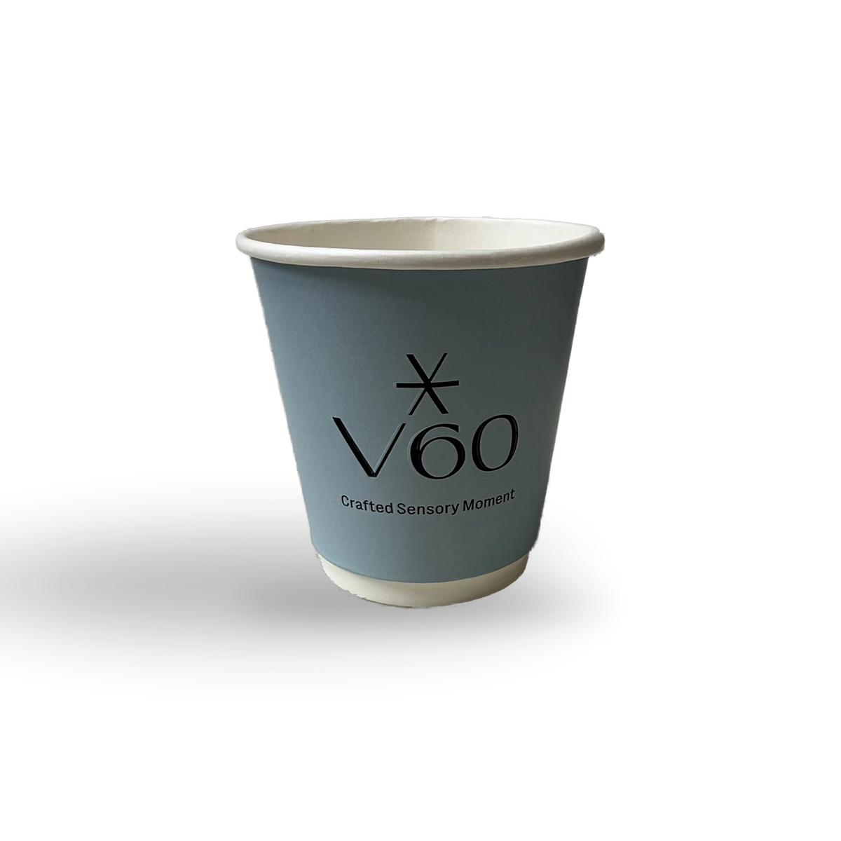 10 oz double wall paper cup printed in pastel blue with café logo — MaxPrint Dubai