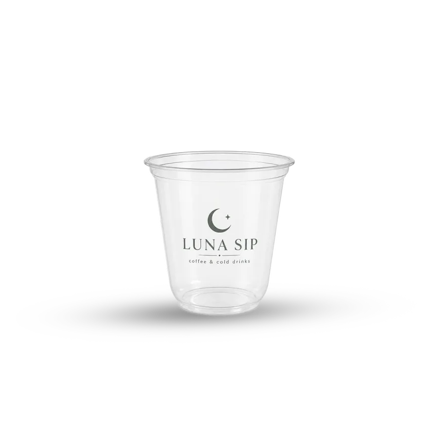 10 oz U-shape PET cup custom printed with your logo — MaxPrint Dubai