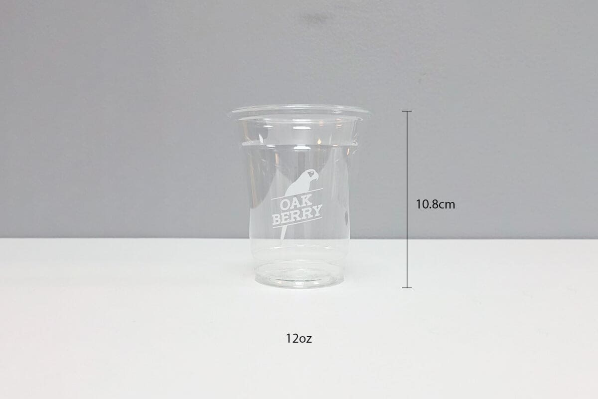 1000 12oz Flat Plastic Cups with Lids with Printing