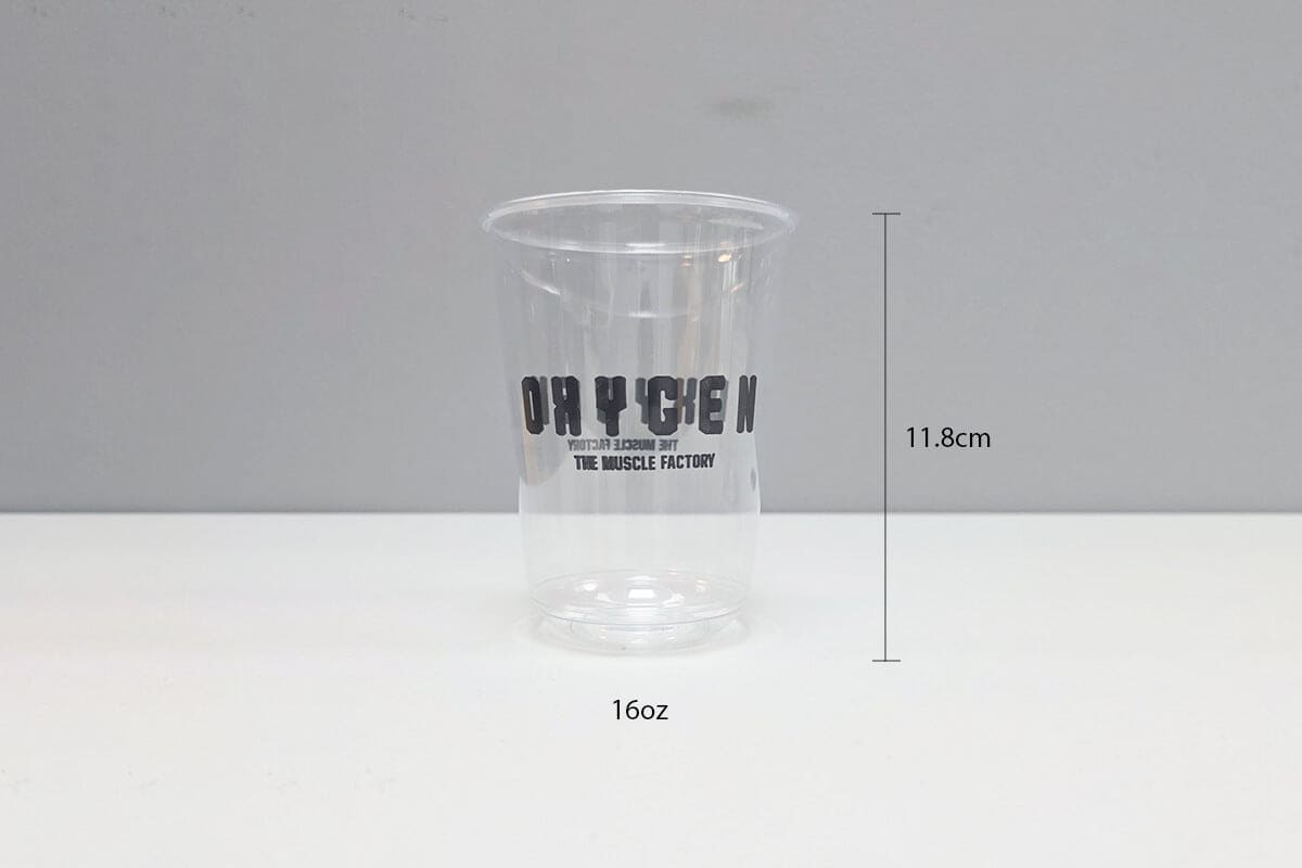 1000 16oz Flat Plastic Cups with Lids with Printing