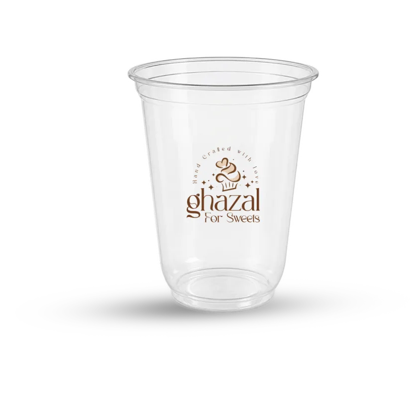 16 oz U-shape PET cup custom printed with your logo — MaxPrint Dubai