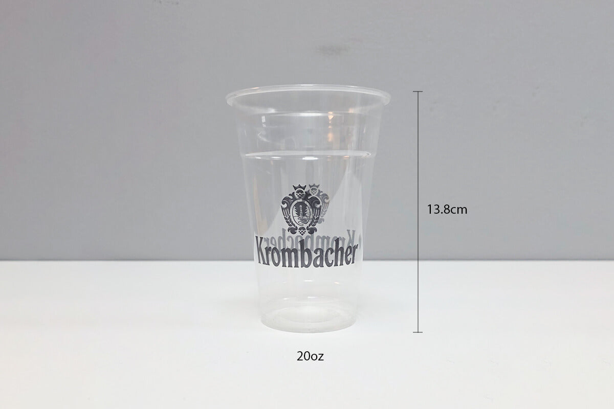 1000 20oz Flat Plastic Cups with Lids with Printing