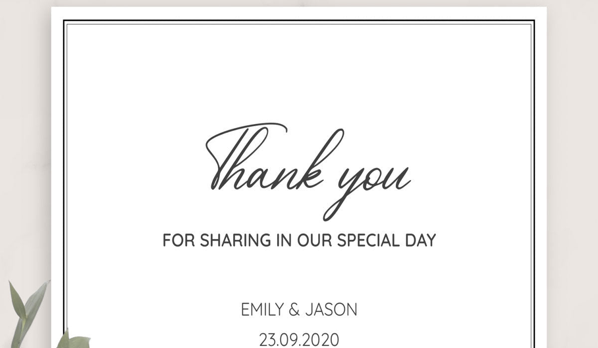 30 Thank You Cards A4 350 GSM 1 Side Printing Matt Lamination