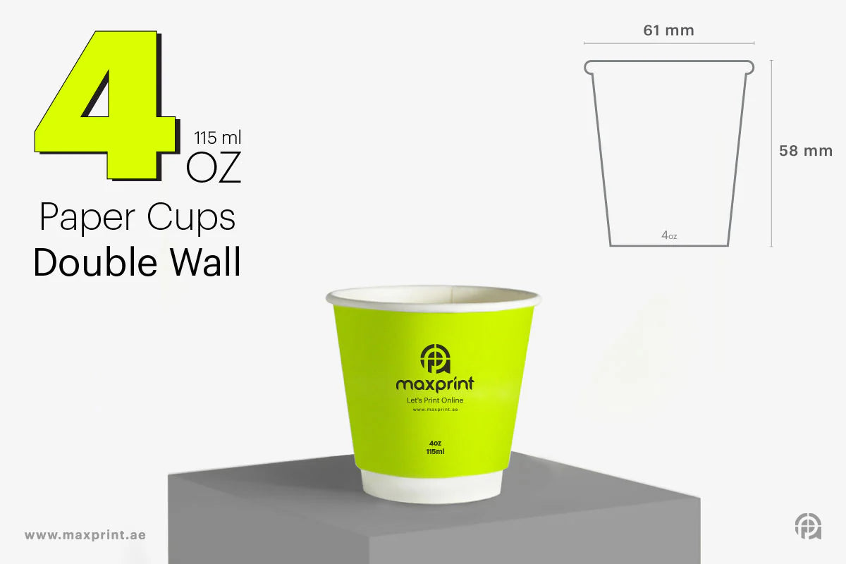 500 Paper Cups Double Wall 4 oz