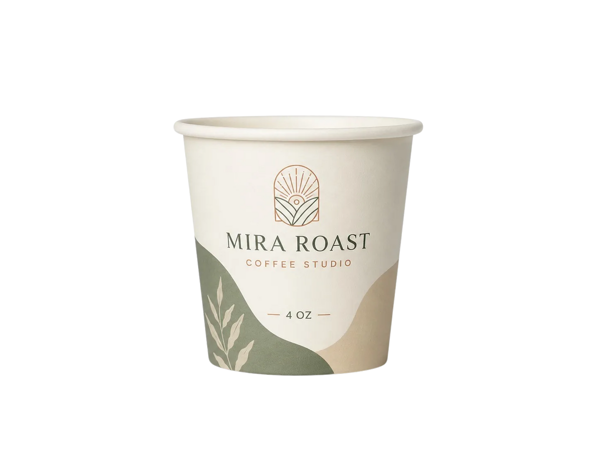 4 oz single wall paper cup custom printed with your logo — MaxPrint Dubai