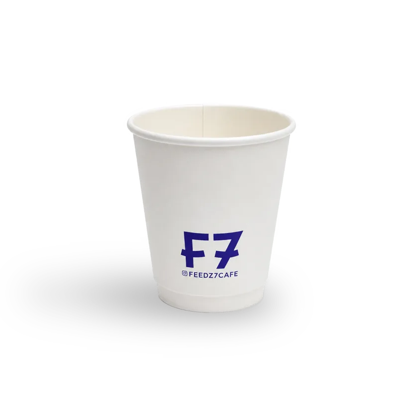6.5 oz double wall paper cup printed with a customer logo, example 2 — MaxPrint Dubai