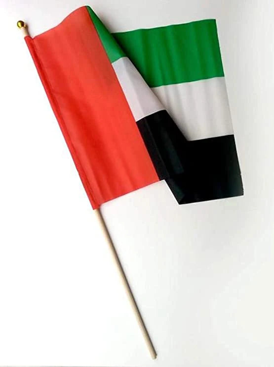 1 Hand Waving Flag – 60x90cm, Single-Sided on Knitted Polyester with 1.5m Wooden Stick