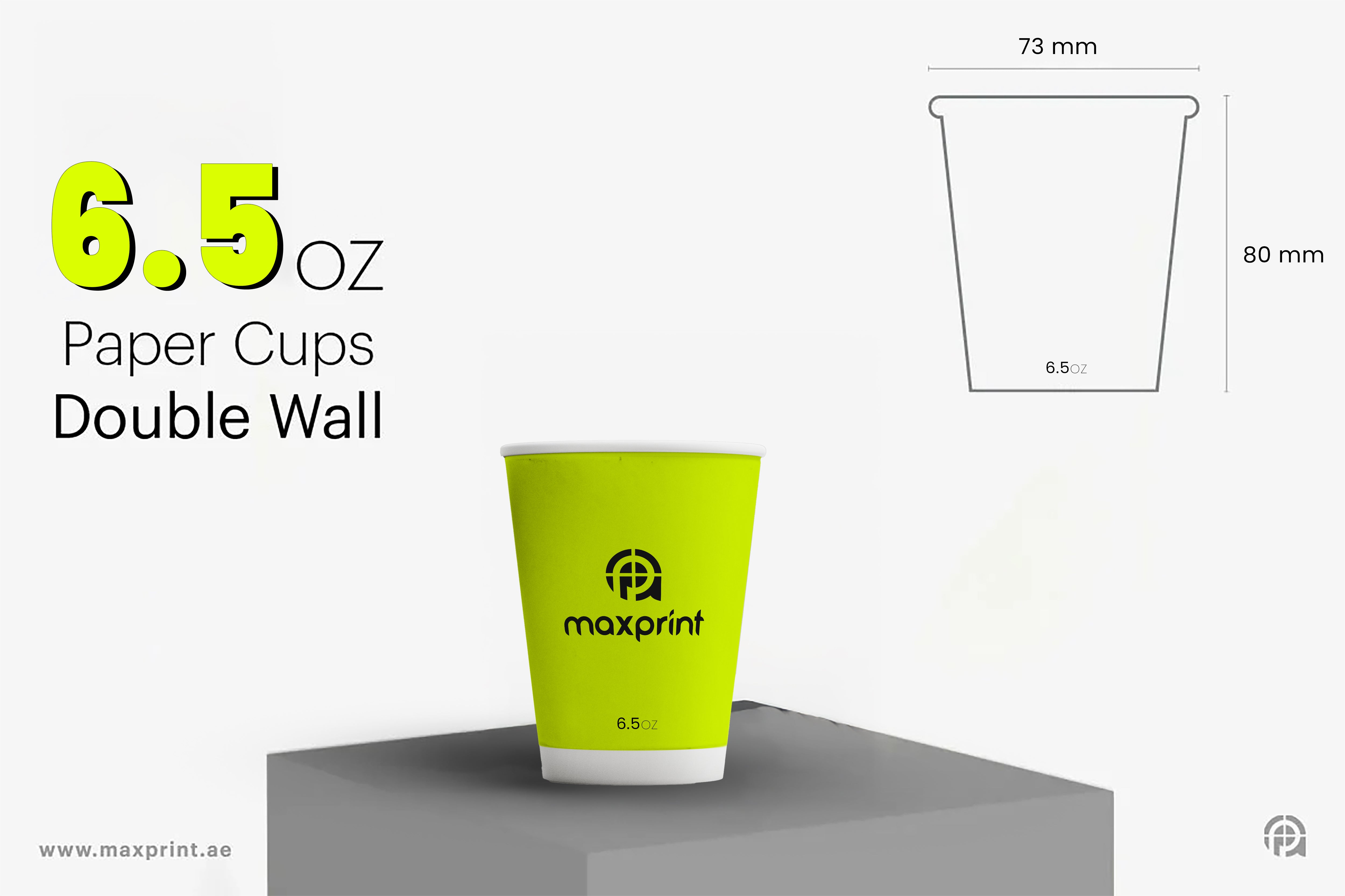 1000 Paper Cups Double Wall 6.5 oz