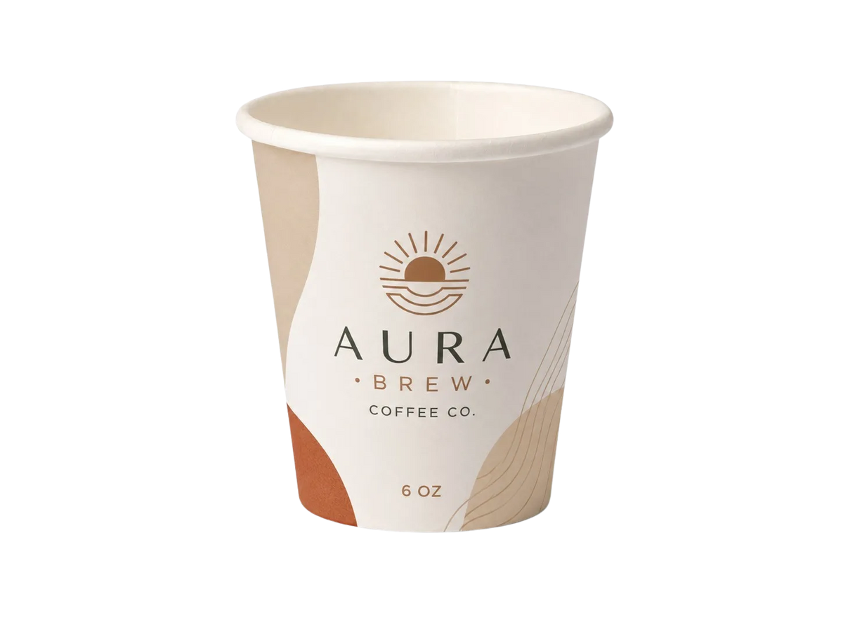 6 oz single wall paper cup custom printed with your logo — MaxPrint Dubai