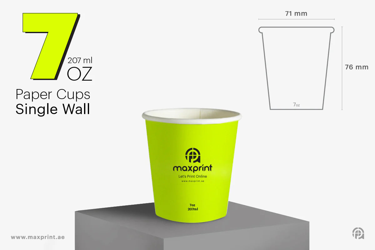 500 Paper Cups Single Wall 7 oz