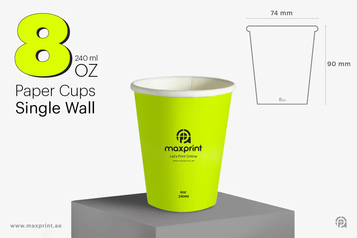 500 Paper Cups Single Wall 8 oz
