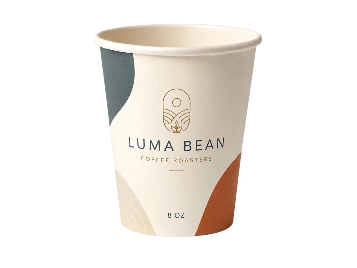 8 oz single wall paper cup custom printed with your logo — MaxPrint Dubai