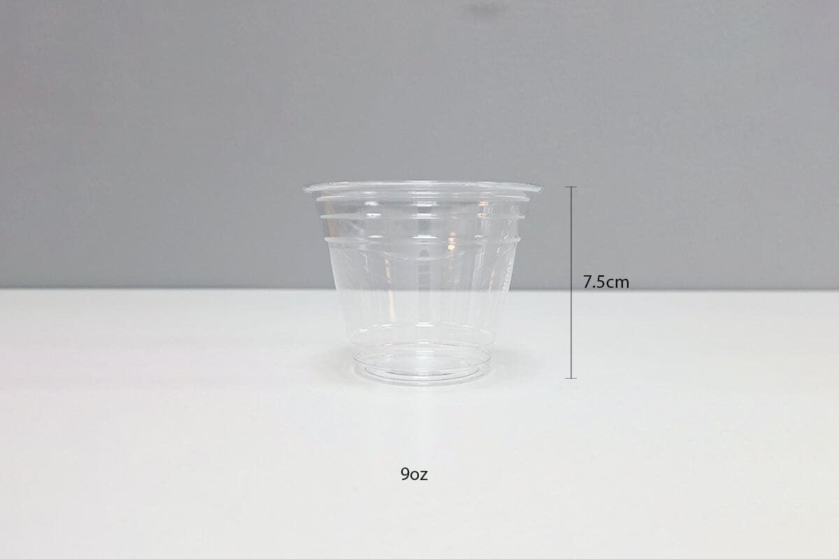 1000 9oz Flat Plastic Cups with Lids with Printing