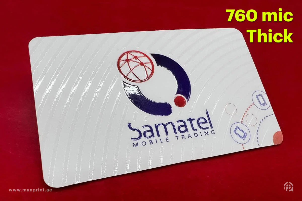 500 Business Cards, Rounded Corner Spot UV Velvet Lamination 760 mic - Thick