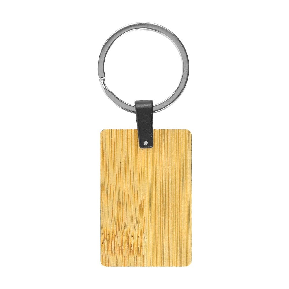 50 Bamboo & Metal Keychain Rectangle