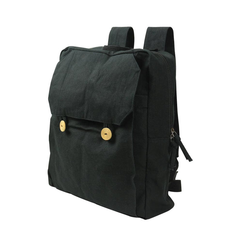 30 Black Cotton Backpack with Zipper Closure