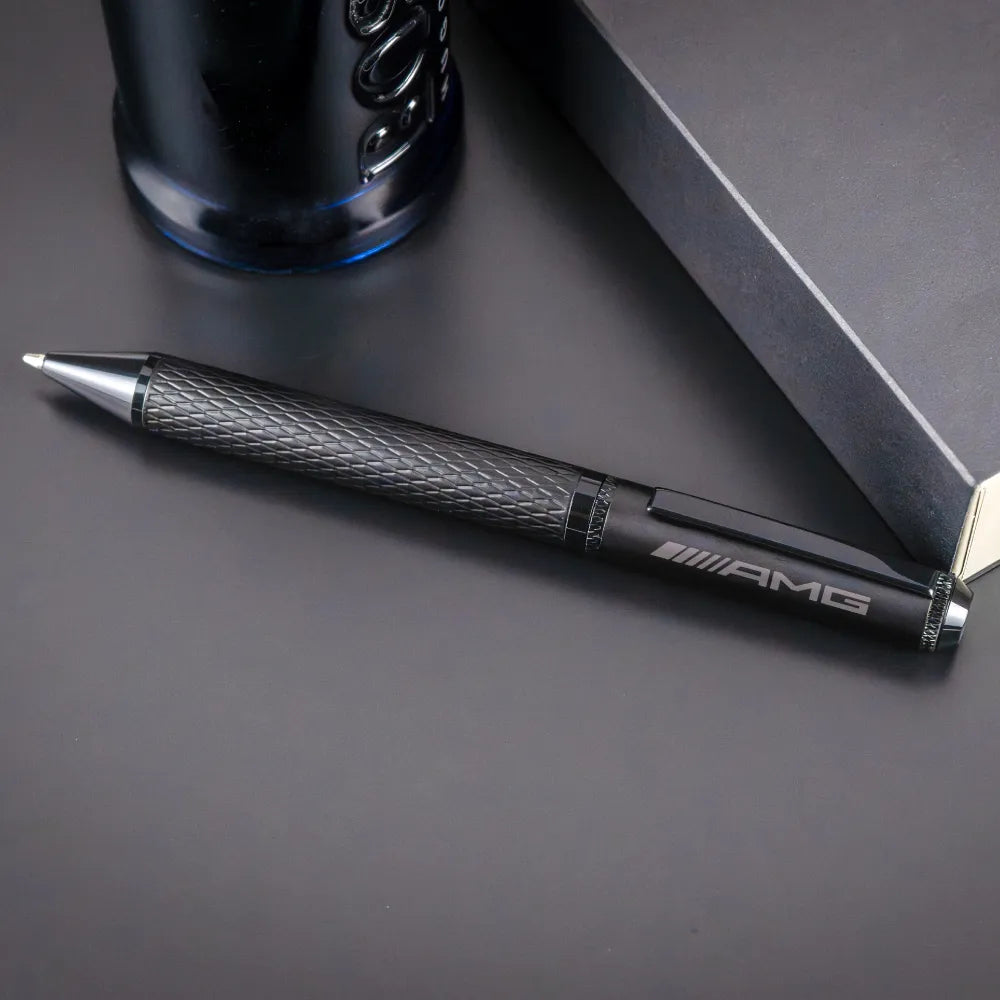 Black Metal Pens with Diamond Textured Design Barrel
