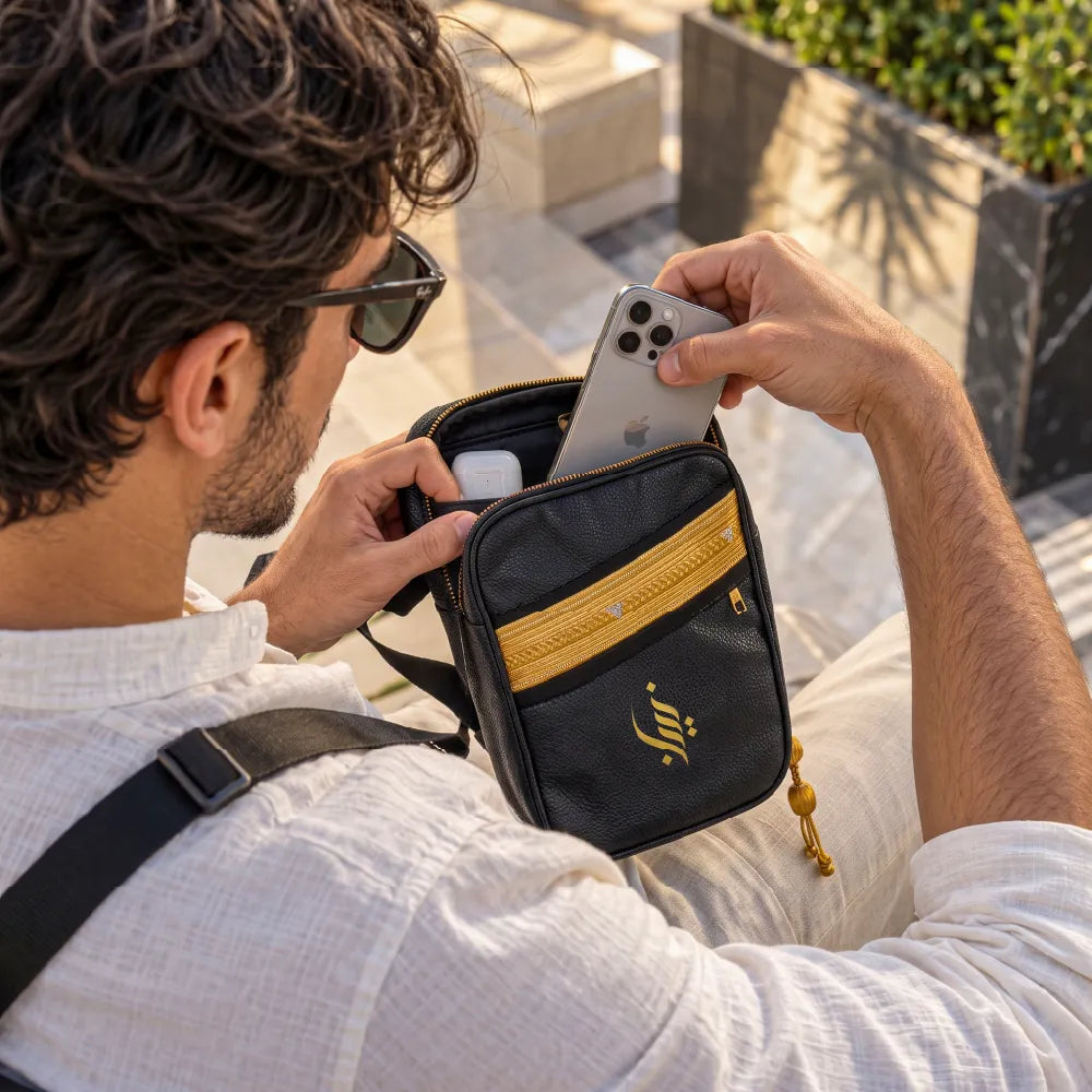 Branded Bisht design crossbody bag