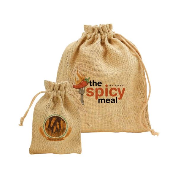 50 Jute Drawstring Pouches - A5 Size