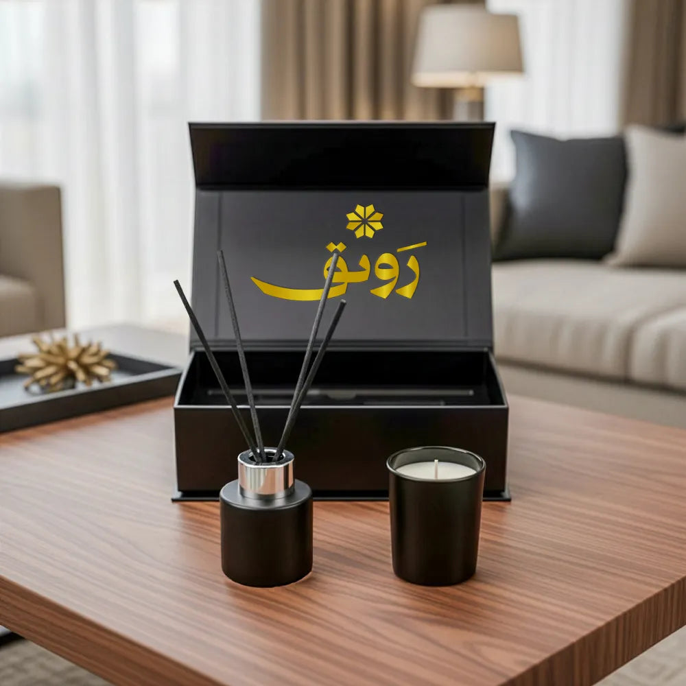Scented Candle and Aroma Reed Diffuser with 6 Pcs Sticks Gift Sets