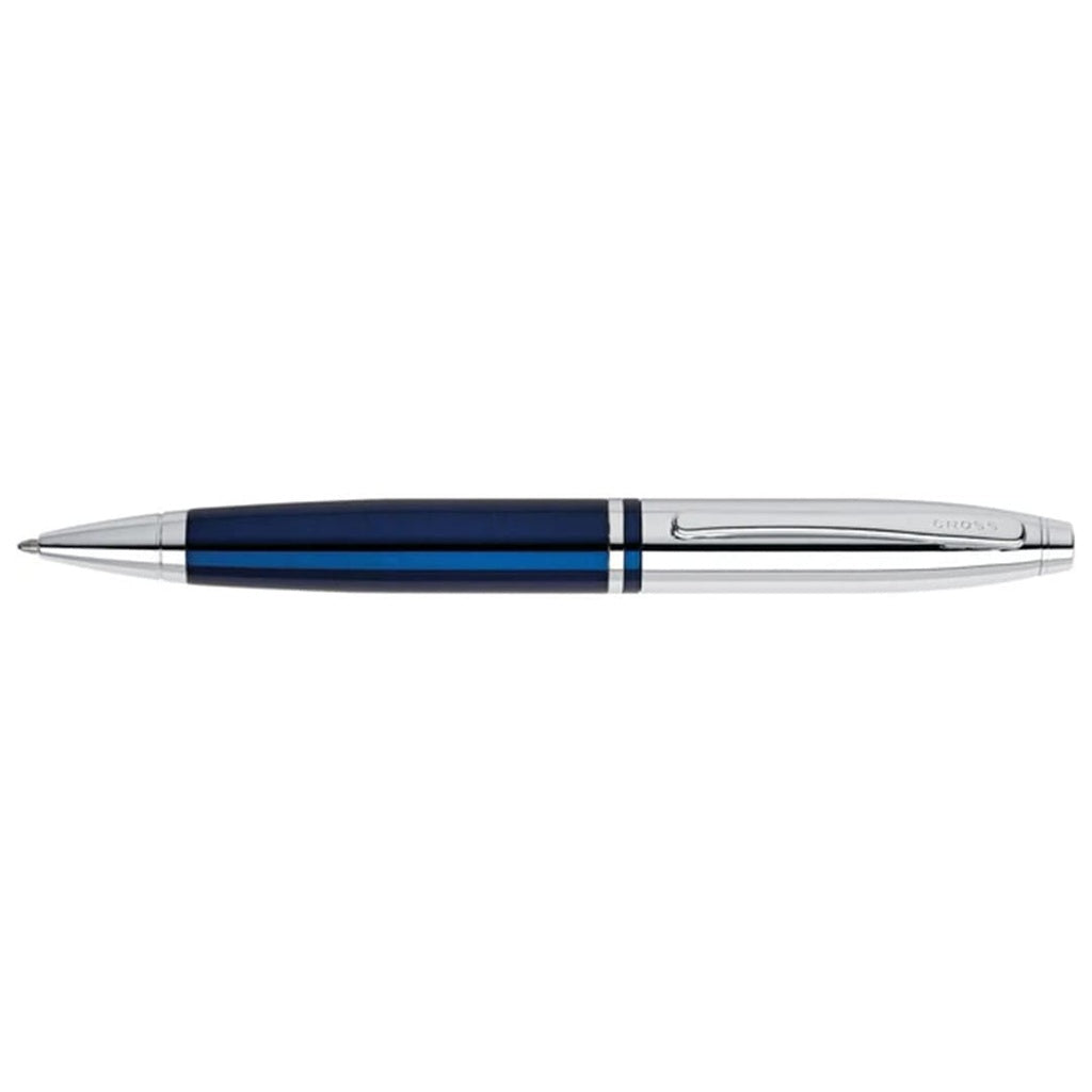 Cross Calais™ Chrome/Blue Lacquer with Polished Chrome Appointments Ballpoint Pen