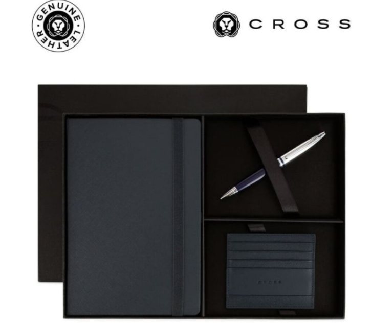 Cross Calais™ Ballpoint Pen with Notebook and Cardholder Gift Set - Blue