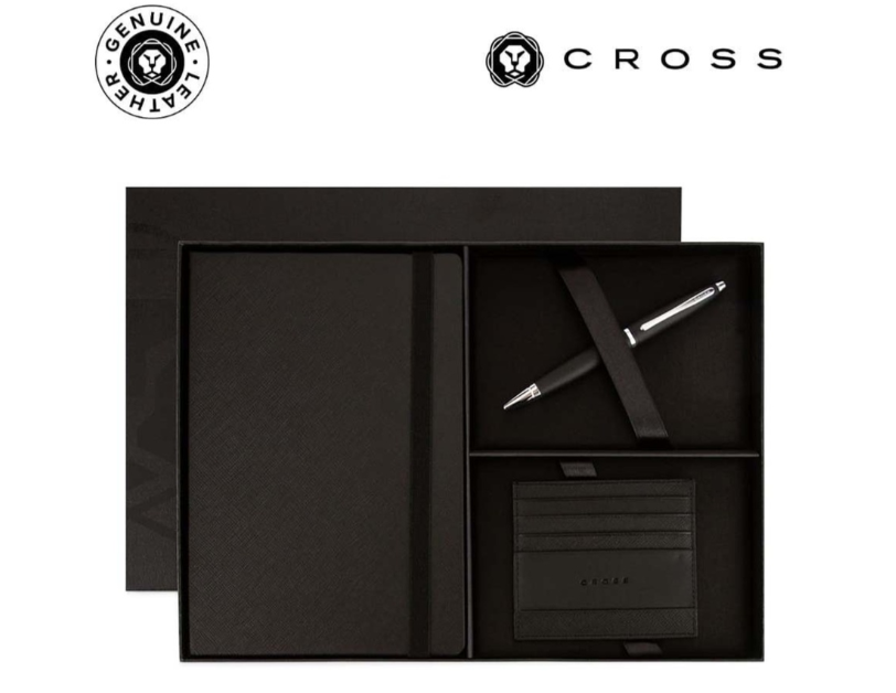 Cross Calais™ Ballpoint Pen with Notebook and Cardholder Gift Set - Black
