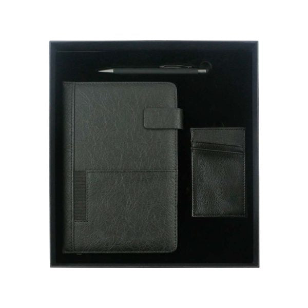 50 Corporate Leather Gift Sets with Notebook, Card Holder, Pen