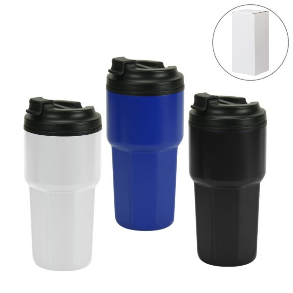 50 Double Wall Tumblers Flip-top PP Lid in 473ml