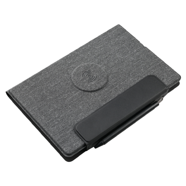 Flapnote Pen Dark Grey — Notebook with 5W Magnetic Wireless Charger