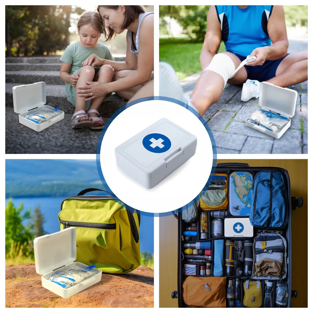 First Aid Kit Set, 16 Essential Items in White Box