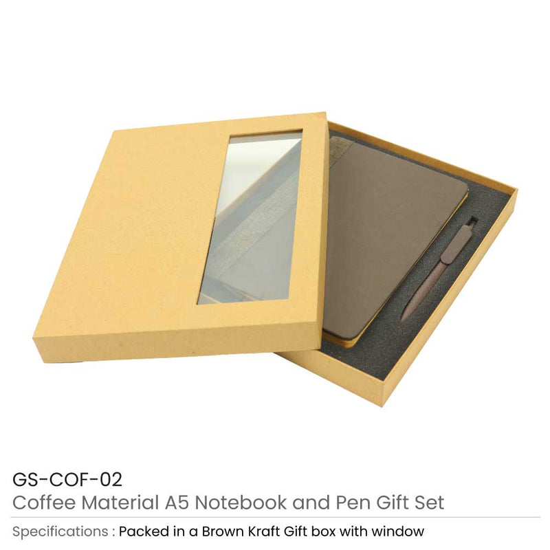 48 Coffee Material A5 Size Notebook and Pen Gift Set