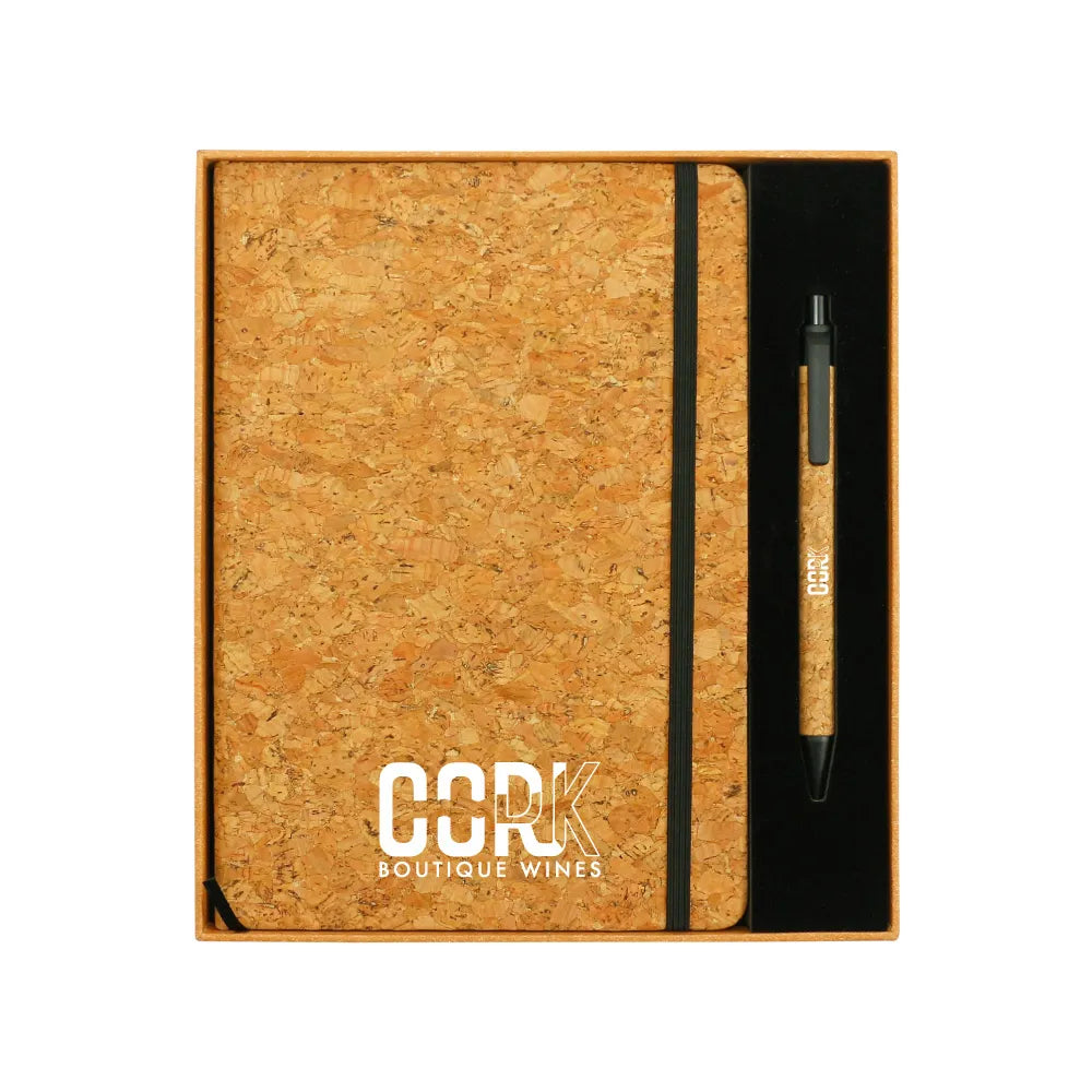 Cork Notebook and Ball Pen Gift Set