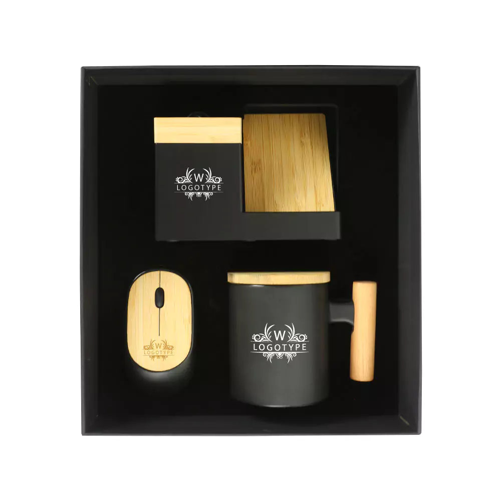 Bamboo Gift Sets in Black Cardboard Box GS-025