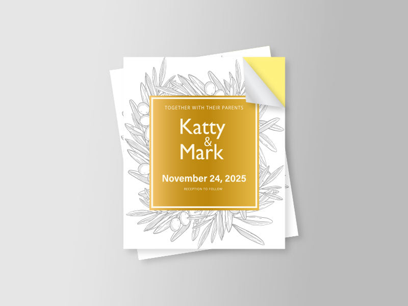 1000 Economy Gold Foil Stickers, Glossy Laminated, 80 GSM