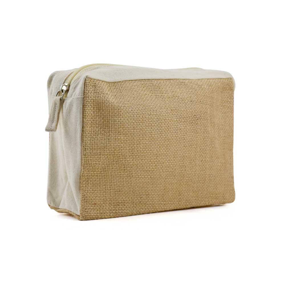 50 Jute with Cotton Zipper Pouch