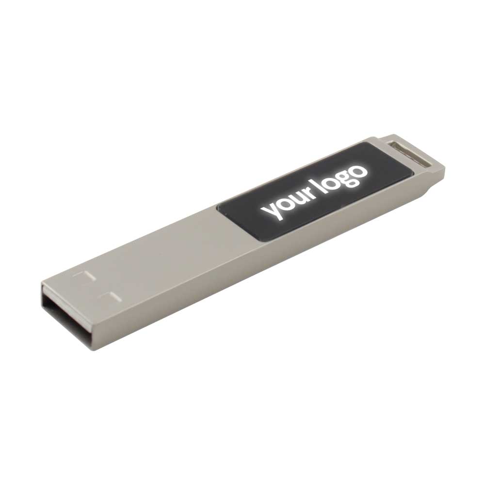 Light-Up Silver Metal 16GB USB