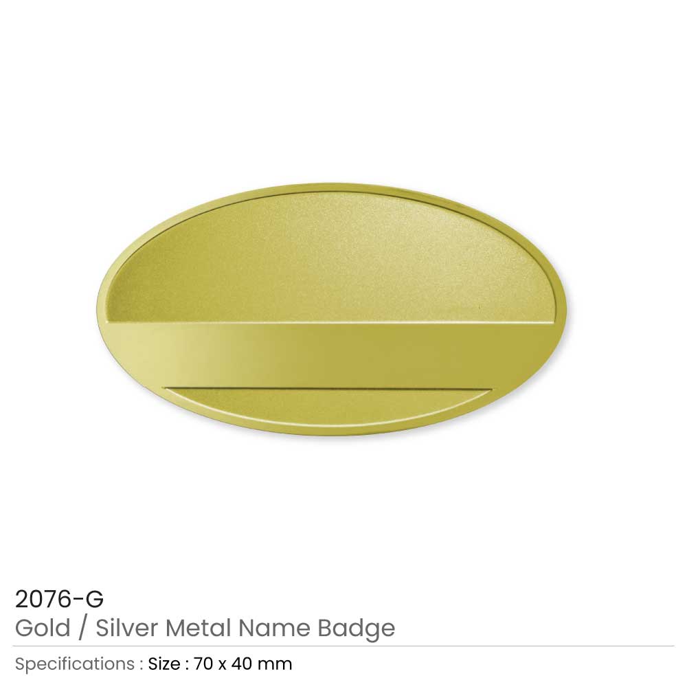 Oval Metal Name Badges