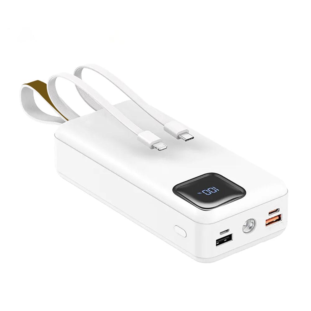 50 Fast Charging Powerbank 30,000 mAh with Flashlight & Leather Strap