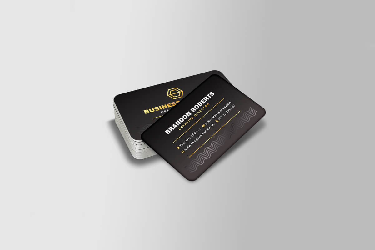 1000 Business Cards Rounded Corner Gold Foil Spot UV Matt Lamination 400gsm