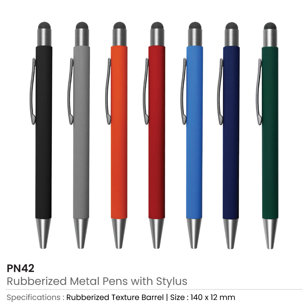Rubberized Stylus Metal Pens