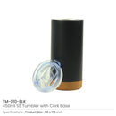 50 Travel Tumbler with Cork Base 450ml Stainless Steel