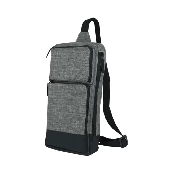 50 Sling Crossbody Bags in Grey and Black Polyester Material