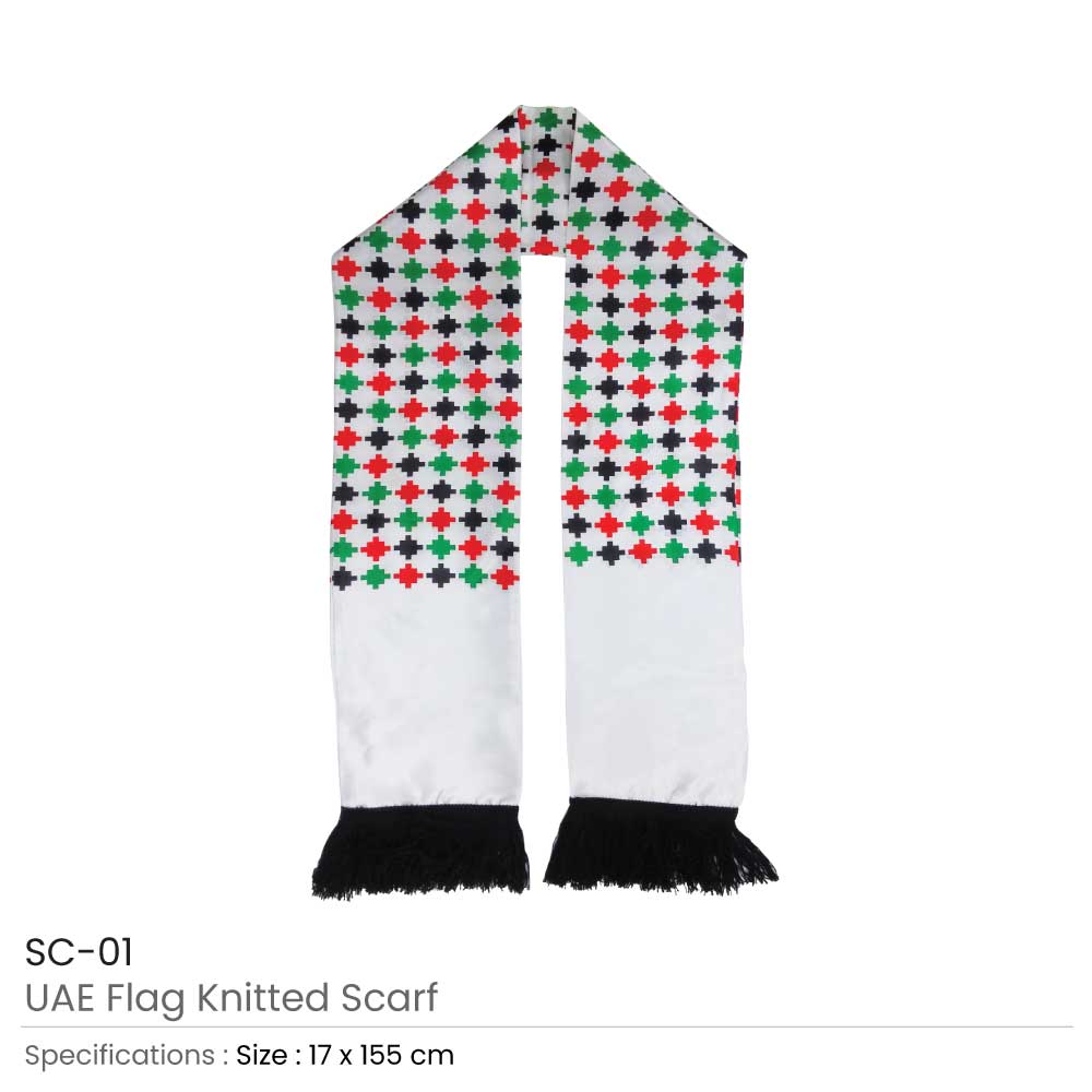 UAE Flag Knitted Scarf