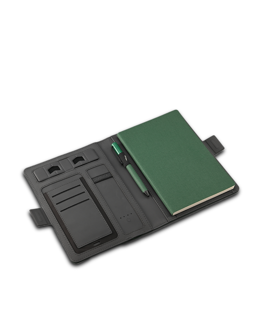 A5 Size Notebook — Wireless Charging Organizer