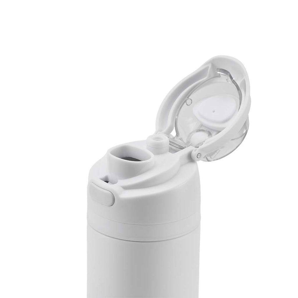 AERO SIP - Hans Larsen Recycled Stainless Steel Bottle with Dual Sip Lid - White